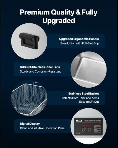 Vevor Ultrasonic Cleaner 50Lt Inox With Digital Timer