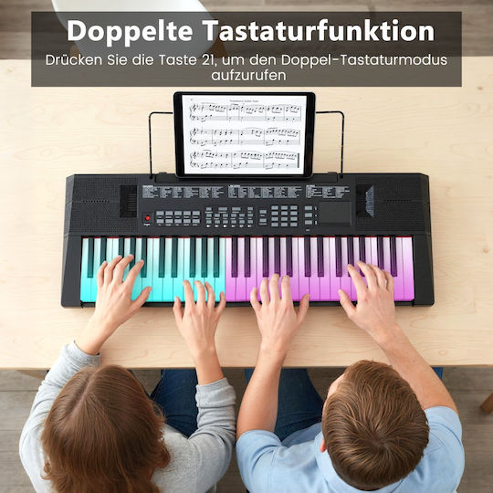 Costway Keyboard MU10131DE-DK with 54 Keys with Headphones Black