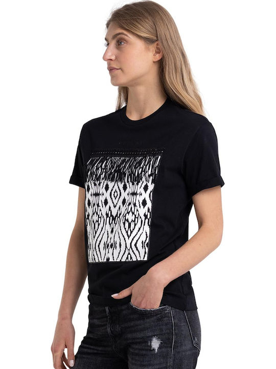 Damen T-Shirt Geprüft Schwarz