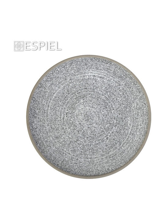Espiel Corsica Teller Untiefe Keramik Gray mit Durchmesser 26.3cm 4Stück