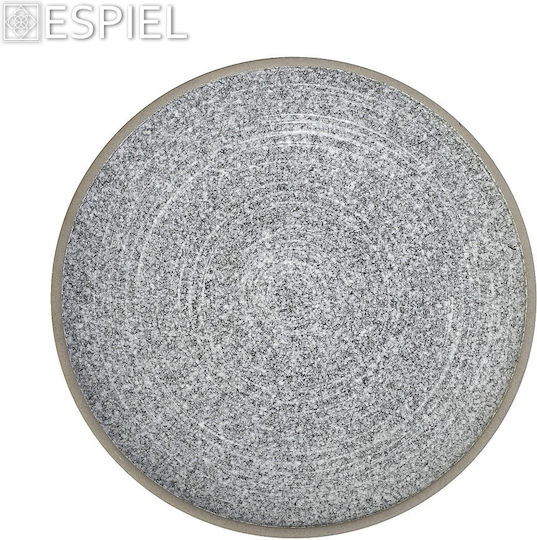 Espiel Corsica Πιάτο Ρηχό Κεραμικό Γκρι με Διάμετρο 26.3cm 4τμχ