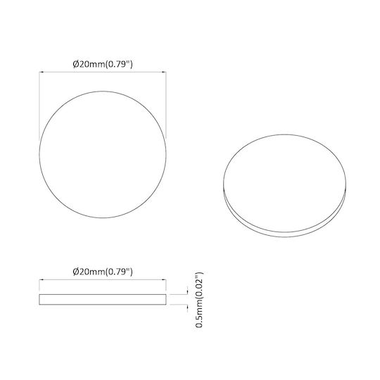 vidaXL Pătuțuri Rotunde cu autocolant și Diametru 20mm 2buc 864639