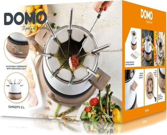 Domo Electric Stainless Steel Fondue Pot White 29cm