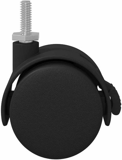 vidaXL Möbelrad Polypropylen Büro mit Rädern Schwarz und Silber 3,78x4x3,78cm 12 Stück