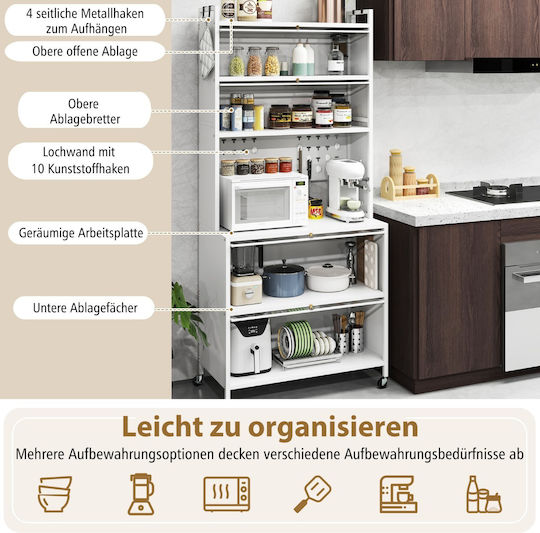 Costway Kitchen Trolley Metallic