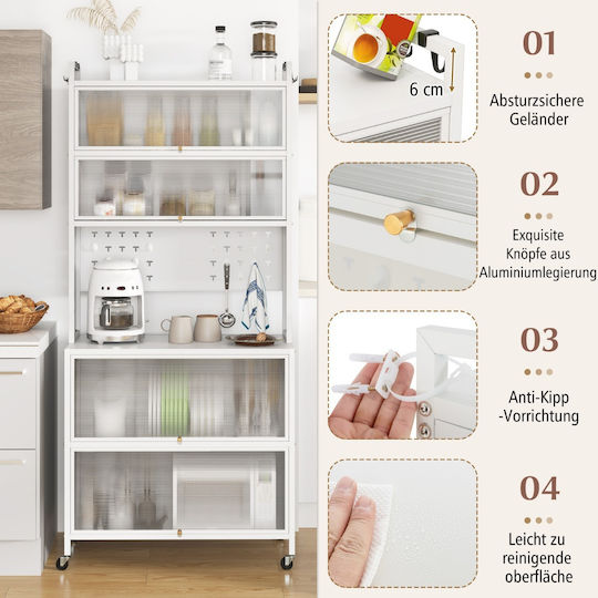 Costway Kitchen Trolley Metallic