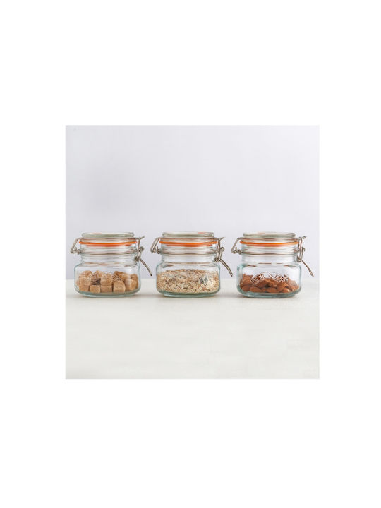 KIlner Jar for Coffee / General Use with Airtight Lid Glass Transparent 500ml 1 Piece