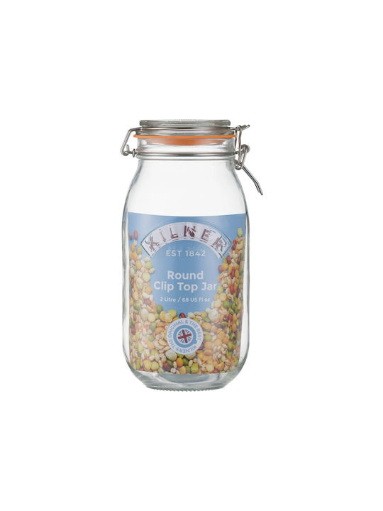 KIlner Vase Pasta with Airtight Lid Glass Transparent 2000ml