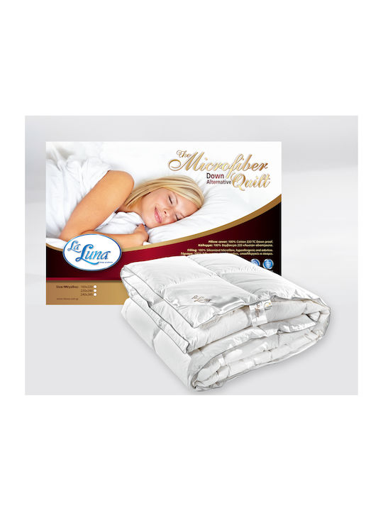 La Luna Πάπλωμα Υπέρδιπλο με Γέμιση Microfiber 240x260εκ. Microdown Duvet Λευκό 350 GSM 10.5 togs
