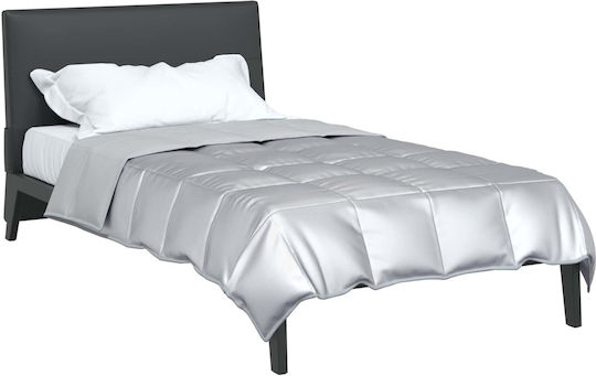 vidaXL Coverlet Single from Polyester Silver 135x220cm