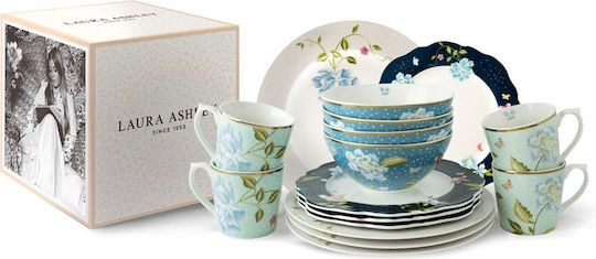 Laura Ashley Многоцветен Порцелан Сервизи за хранене 16бр