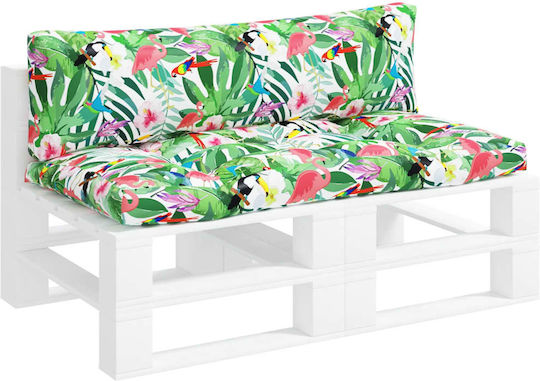 vidaXL Waterproof Bench Cushion with Backrest Pallet Oxford Multicolour 2 Pieces 110x58 cm