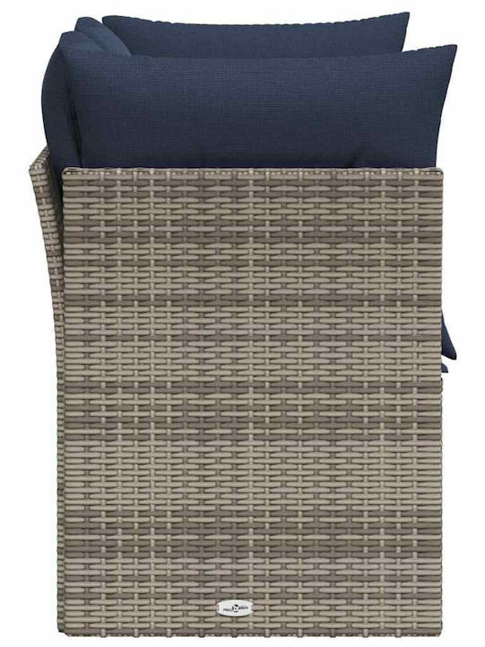 Zweisitziges Sofa Außenbereich Rattan mit Kissen 62x62x69cm