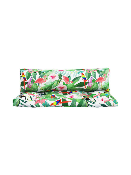 vidaXL Waterproof Bench Cushion with Backrest Pallet Oxford Multicolour 2 Pieces 110x58 cm