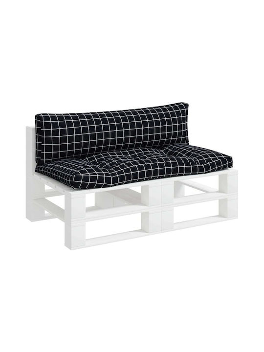 vidaXL Waterproof Bench Cushion for Pallet with Backrest Oxford Black 2 Pieces 110x50cm