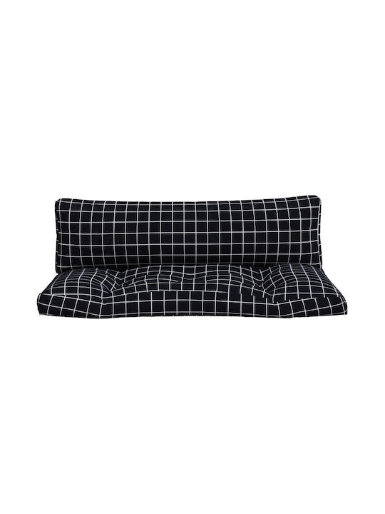vidaXL Waterproof Bench Cushion for Pallet with Backrest Oxford Black 2 Pieces 110x50cm