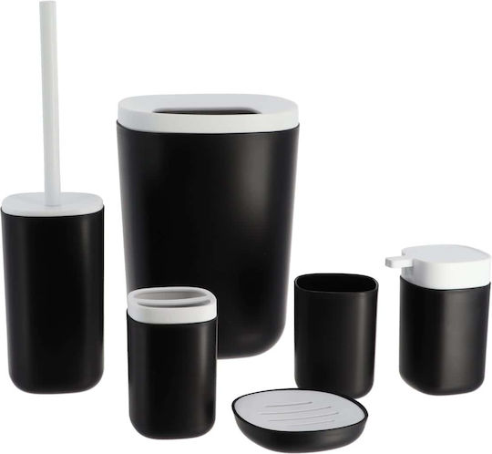Eurocasa Eurocasa Badezimmerzubehör-Set Kunststoff Schwarz 6 Stück Eurocasa Eurocasa Badezimmerzubehör-Set Kunststoff Schwarz 6 Stück
