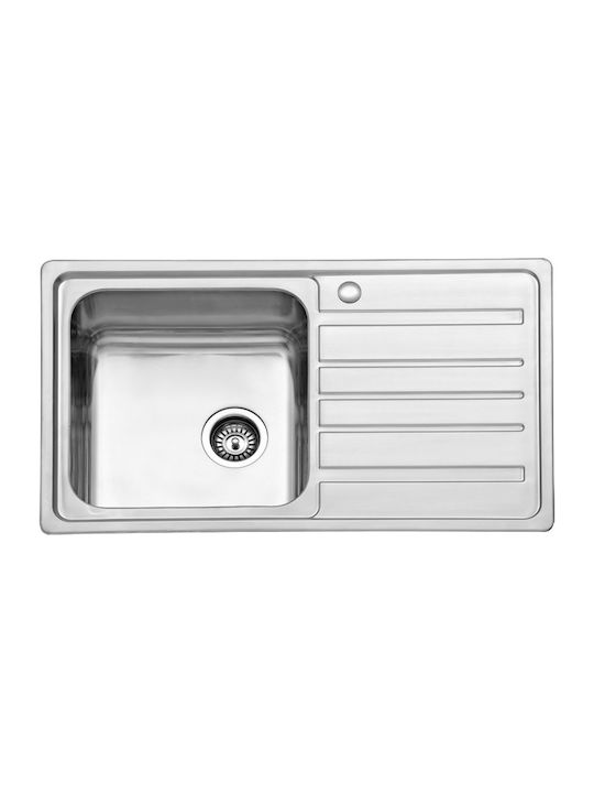 Karag BL 802 RΔ Drop-In Kitchen Sink Right Inox Satin Finish M86xP50cm Right