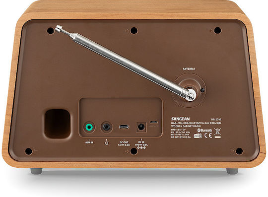 Sangean WR-201D Retro DAB+ mit Bluetooth und USB Vintage Natural Cherry