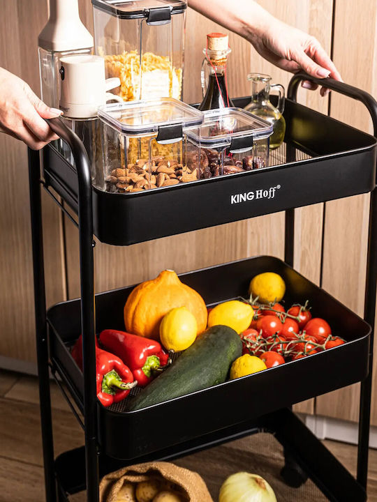 KING Hoff Floor Bathroom Shelf Metallic Black