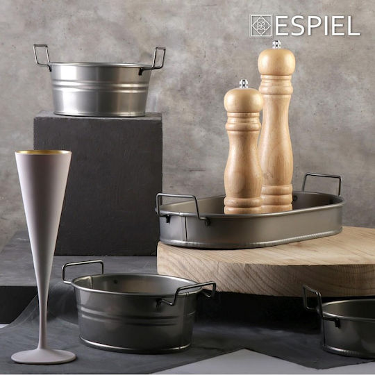 Espiel Διακοσμητικό Μπωλ Μεταλλικό Ροζ 16x16x7.5cm