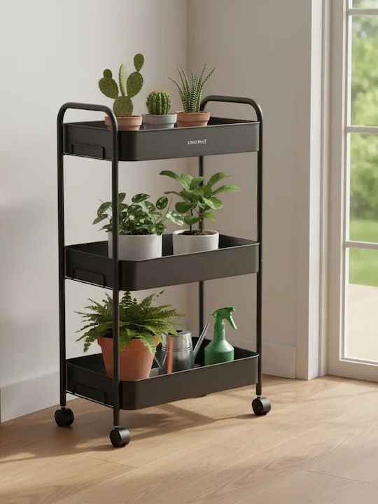 KING Hoff Floor Bathroom Shelf Metallic Black