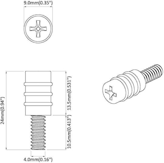 vidaXL Schraube mit Länge 4mm 2Stück