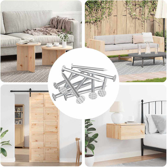 Wood Nails 100000 Pieces Metal Silver 864375