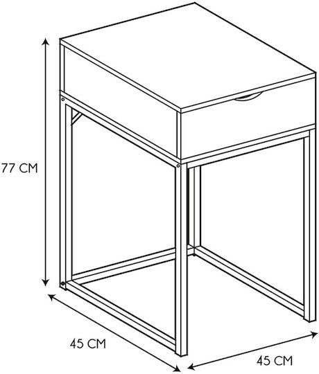 Bodenstehende Schminktisch Schlafzimmer Holz Braun Hell mit Spiegel 45x45x77cm