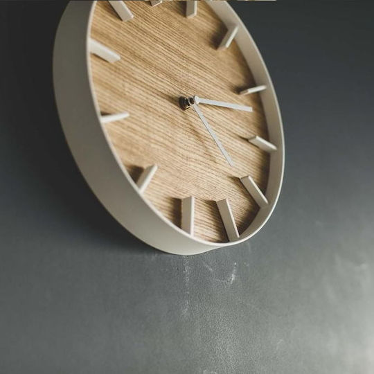Yamazaki Wall Clock Metallic White Ø26.5cm