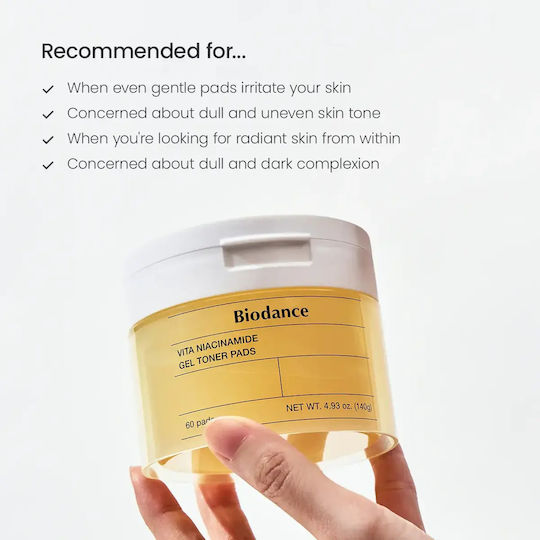 Biodance Vita Niacinamide Facial Toning Pads With Niacinamide & Hyaluronic Acid 60 Pieces