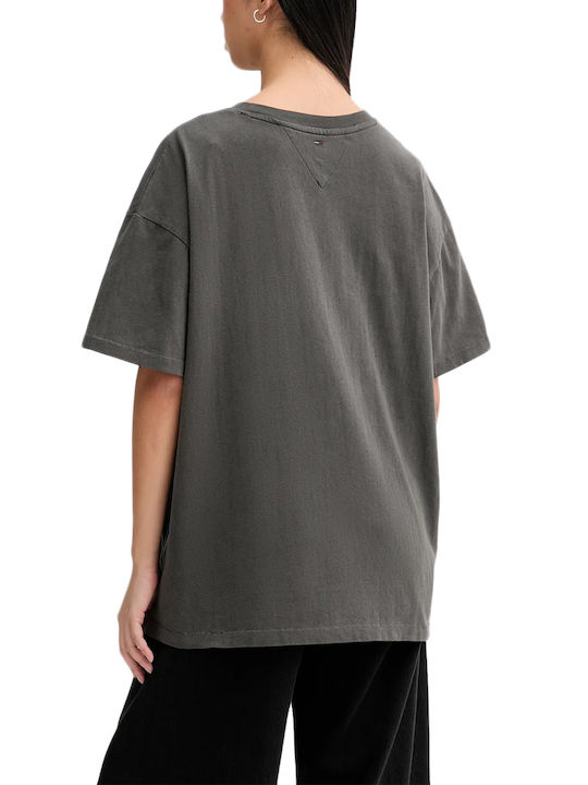Tommy Hilfiger Tricou Damă Oversized Antracit Tommy Hilfiger Tricou Damă Oversized Antracit