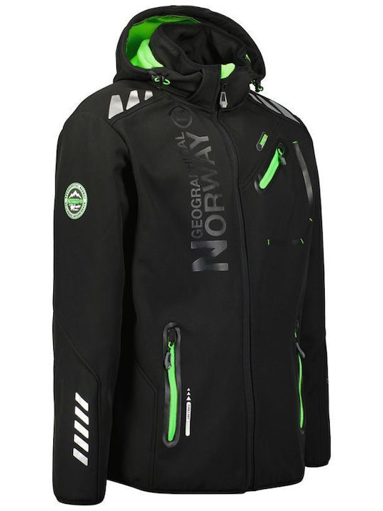 Winter Jacke Softshell Wasserdicht und Winddicht Black / Green