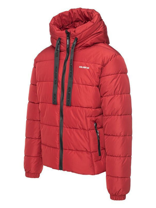 Winter Jacket Puffer Windproof Red