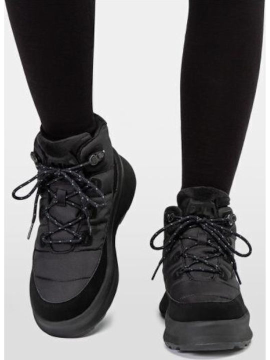 Synthetic Leather Snow Boots with Rubber / Laces Turquoise