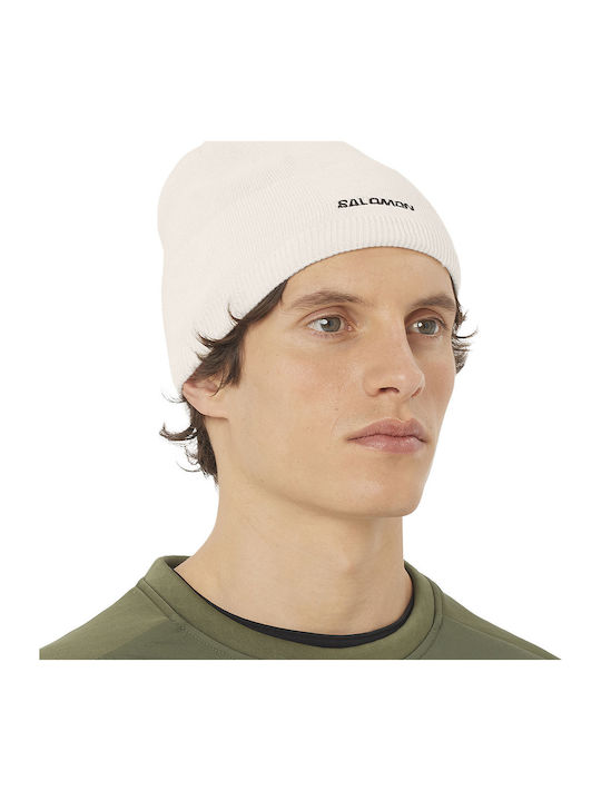 Beanie Unisex Σκούφος Πλεκτός σε Εκρού χρώμα