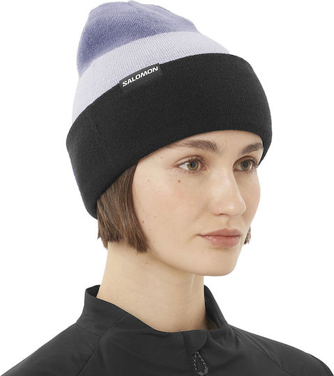 Beanie Unisex Reversible Σκούφος Πλεκτός σε Μωβ χρώμα