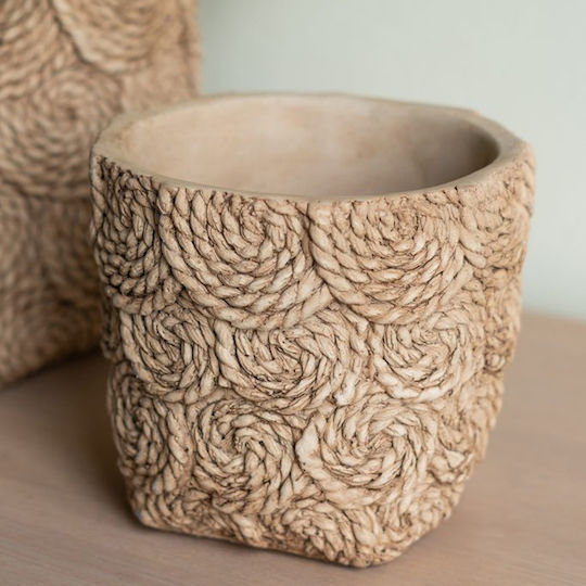 Artekko Cement Planter Concrete Brown 21x20.5x18.5cm.
