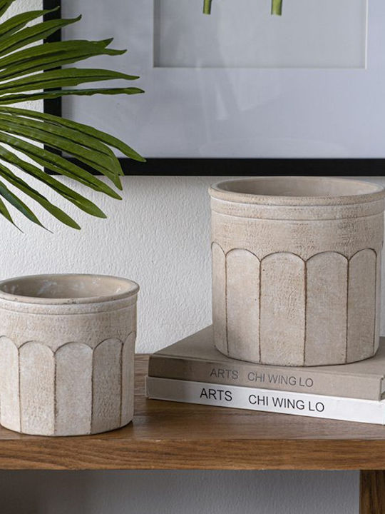Artekko Cement Κασπώ Τσιμεντένιο Μπεζ 19x19x18εκ. 2τμχ