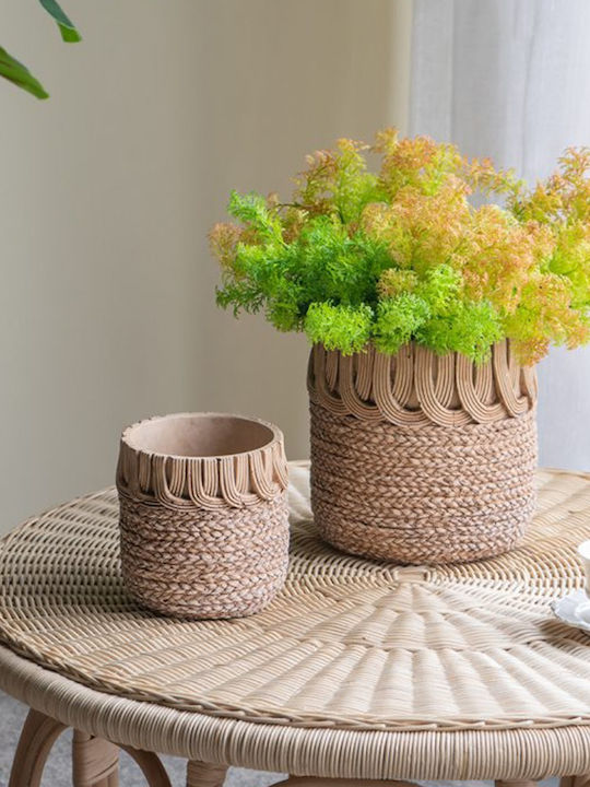 Artekko Cement Planter Concrete Brown 20x20x20cm.
