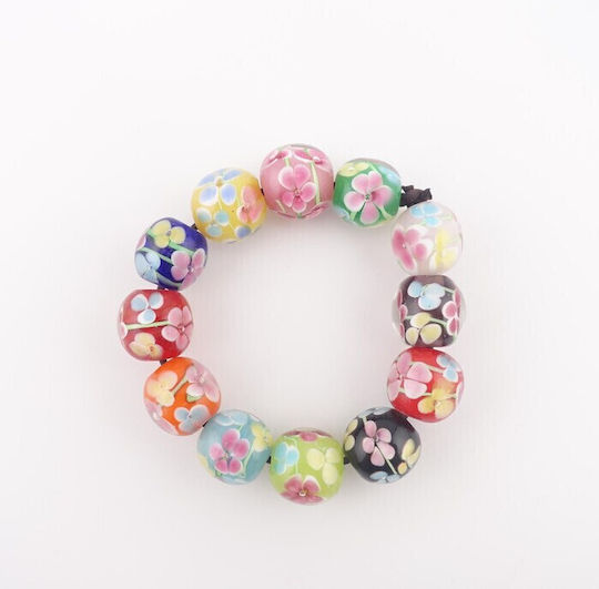 Χάντρα Efco Γυάλινη 12x14mm Οβάλ Flowers Ανοιχτό Πράσινο 3τμχ