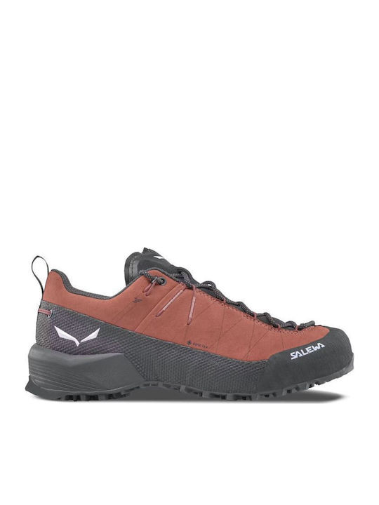 Salewa Wildfire Leather 2 Women's Hiking Shoes Waterproof with Gore-Tex Membrane Red