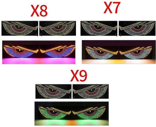 Car Sticker Dynamic Demon Eye Usb Mounted In Car Led Indicator Light Red Yellow+Green