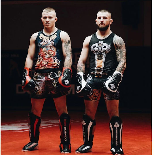 DBX Bushido Боксови Ръкавици Кожени за Състезание Бели