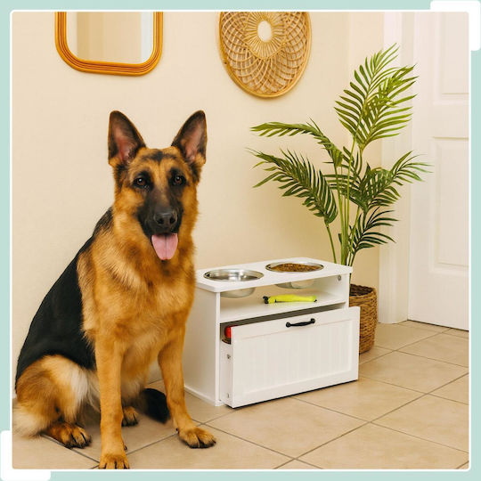 Relaxdays Stainless Steel Feeder in White Color