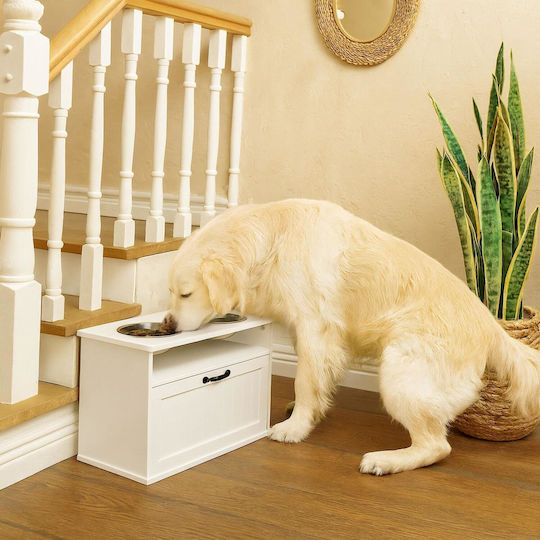 Relaxdays Stainless Steel Feeder in White Color