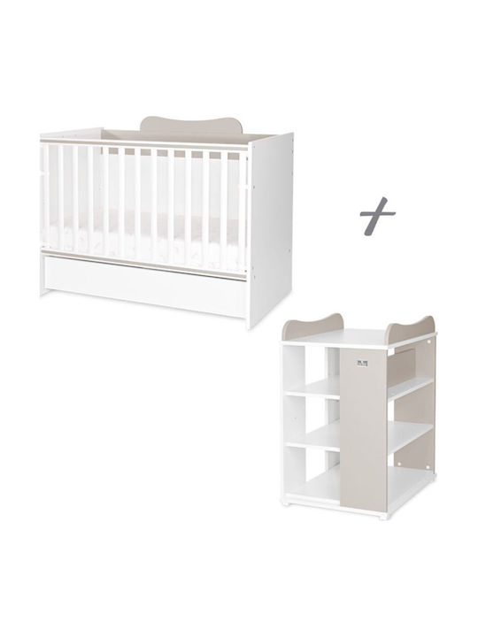 Lorelli Convertible Baby Crib White with Wheels