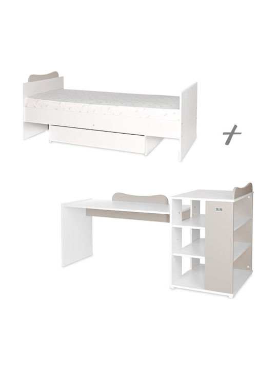 Lorelli Convertible Baby Crib White with Wheels