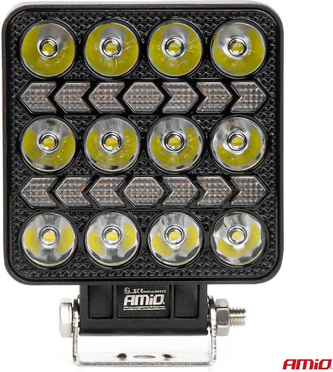 Amio Led Λάμπα Εργασίας 36w 3600lm 6500k Προειδοποιητικό Φως – 9–36v Λευκό + Κίτρινο Spot Αλουμινένια 1 Τεμ 04419/a 04419/am 04419/am