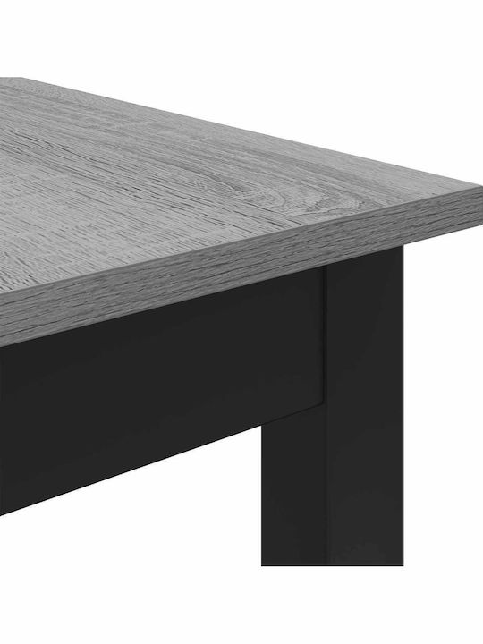 Table Dining Room Wooden with Metal Frame Gray 70x70x105cm